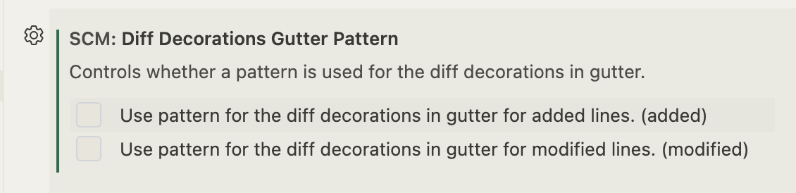 和 Git diff 栏设置有关的设置项目