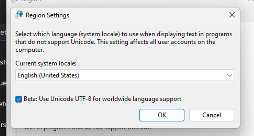 勾选 UTF-8 选项